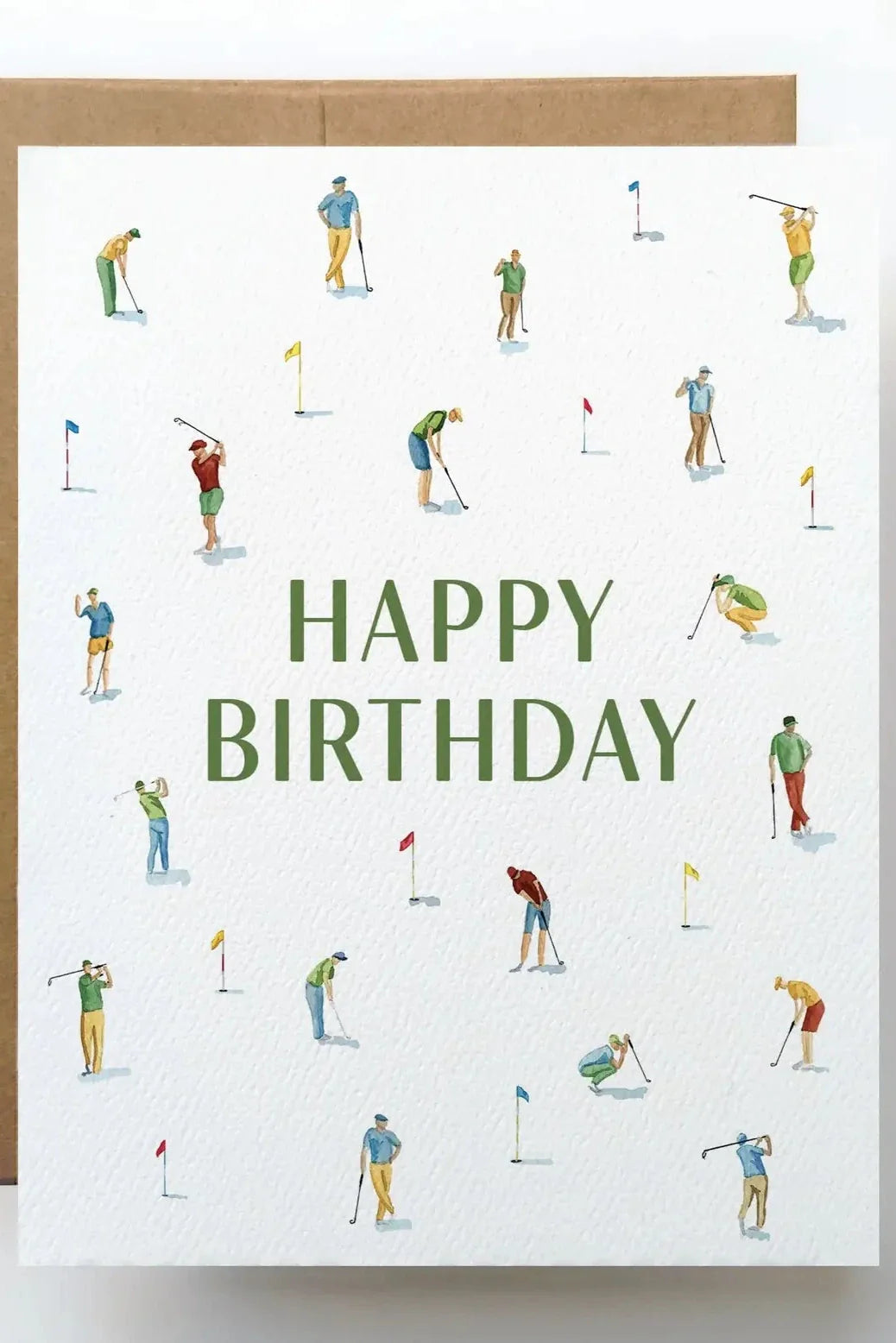 Watercolor Wednesday golfer birthday card