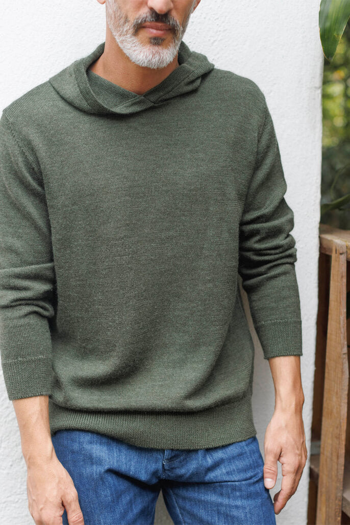 Alex Crane Campo Hoodie in pine outfit