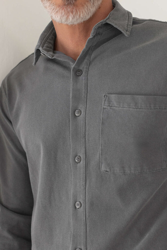 Alex Crane Caza Knit shirt in slate texture