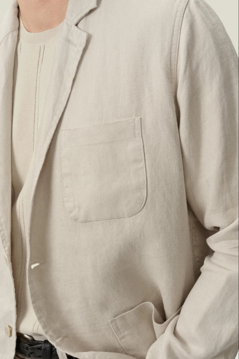 Alex Crane Alta Blazer in Bone close up