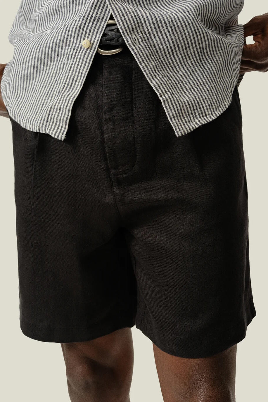Alex Crane Alta Shorts in Night front close up