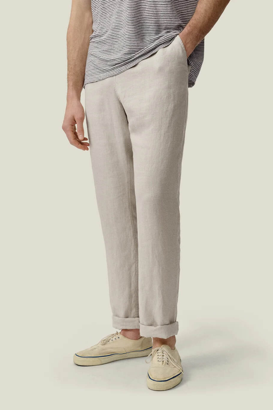 Alex Crane Bo Pants in Bone fit