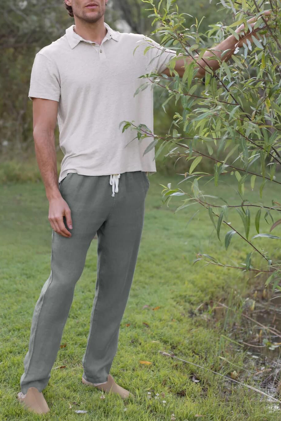 Alex Crane Bo Pants in Jade lifestyle