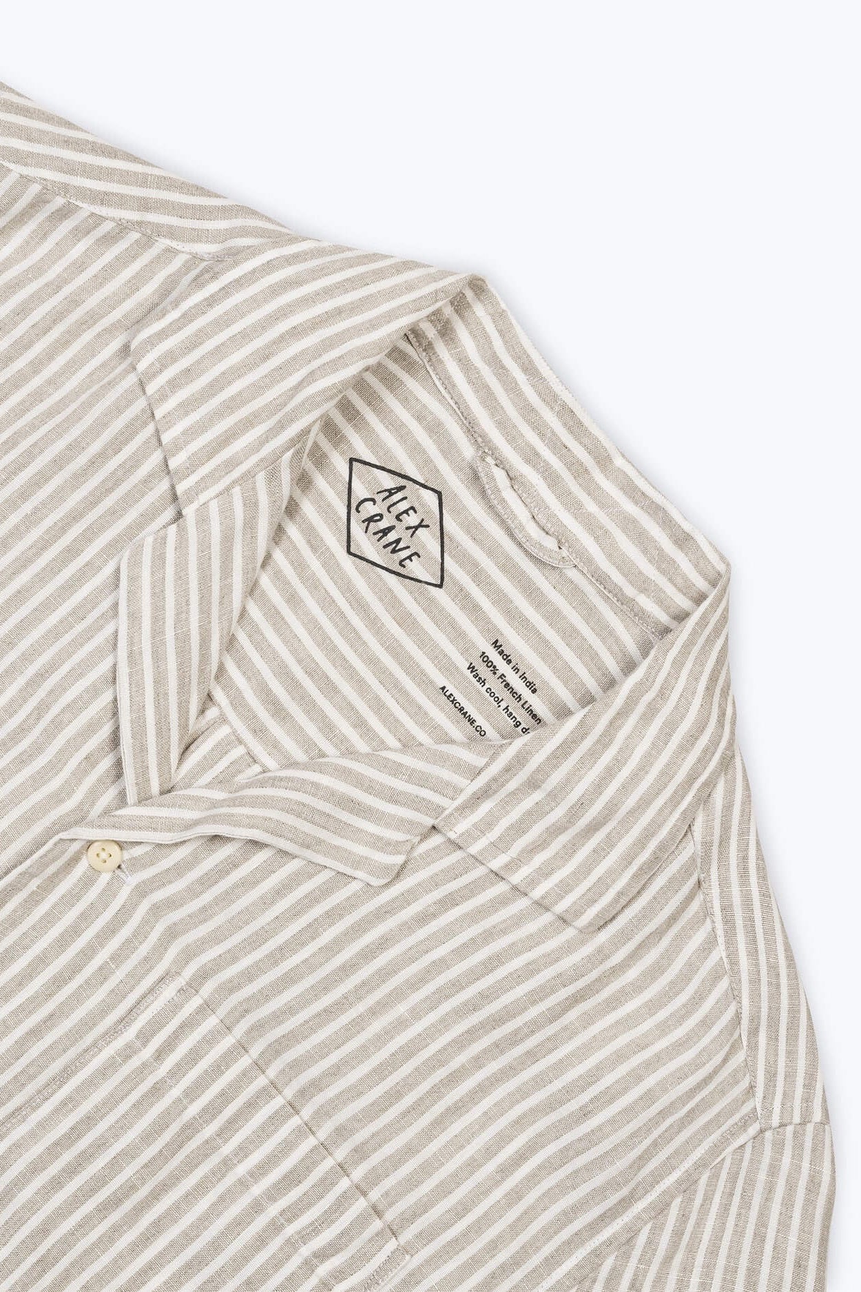 Alex Crane Camp Shirt Salt Lines close up