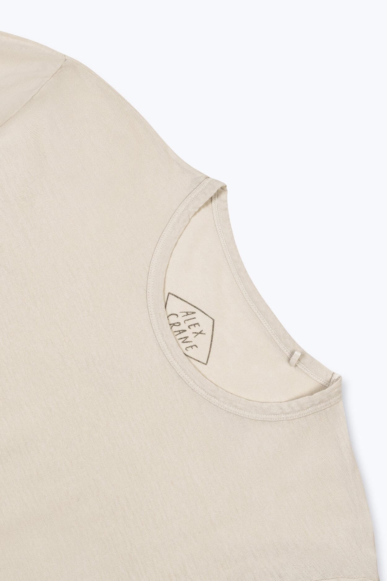 Alex Crane Crepe Long Sleeve Tee in Cream close up