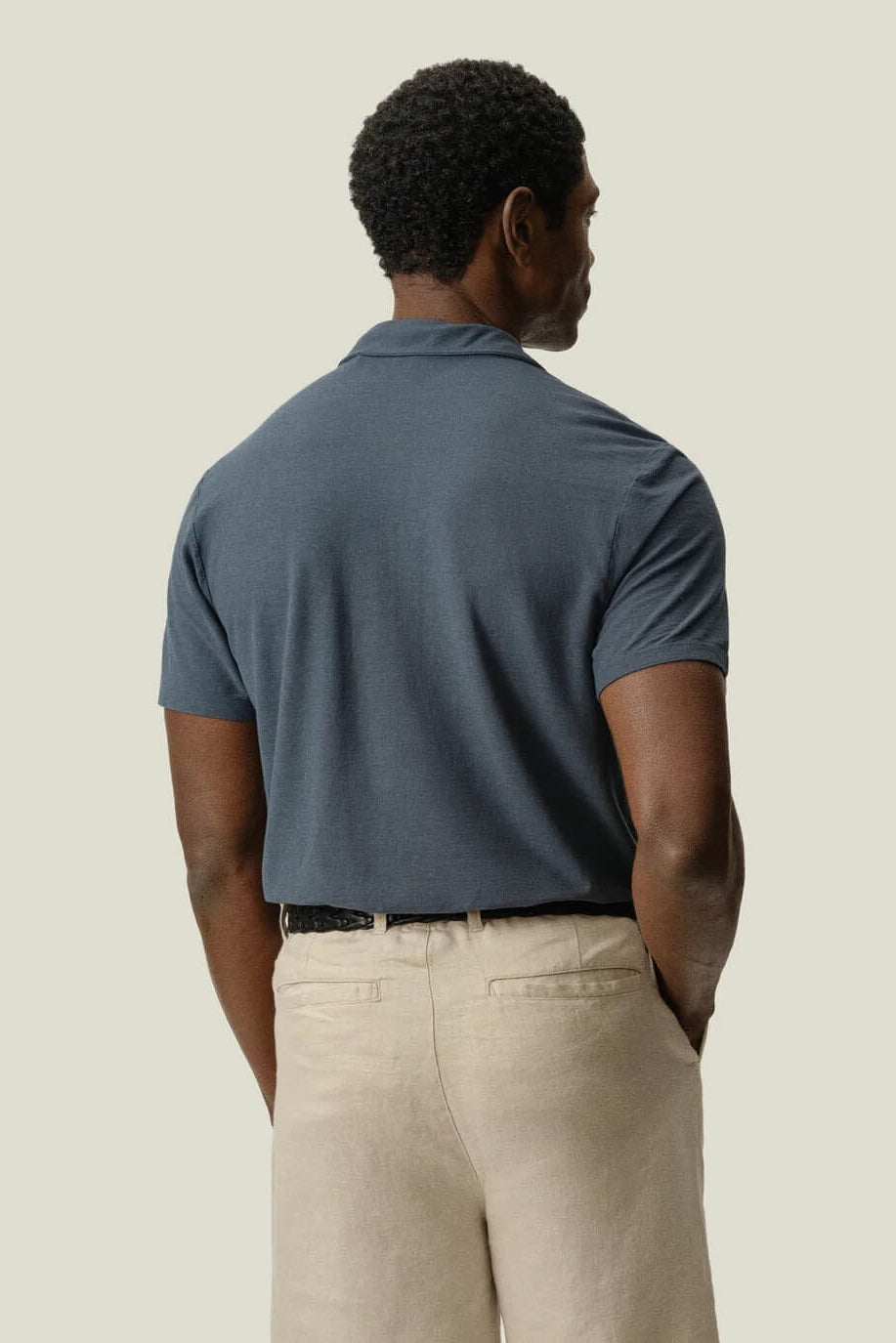 Alex Crane Crepe Polo in Lake back