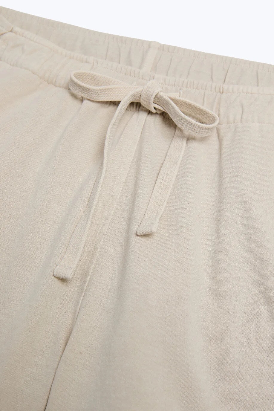 Alex Crane Feather weight Caza Knit Shorts in Cream close up