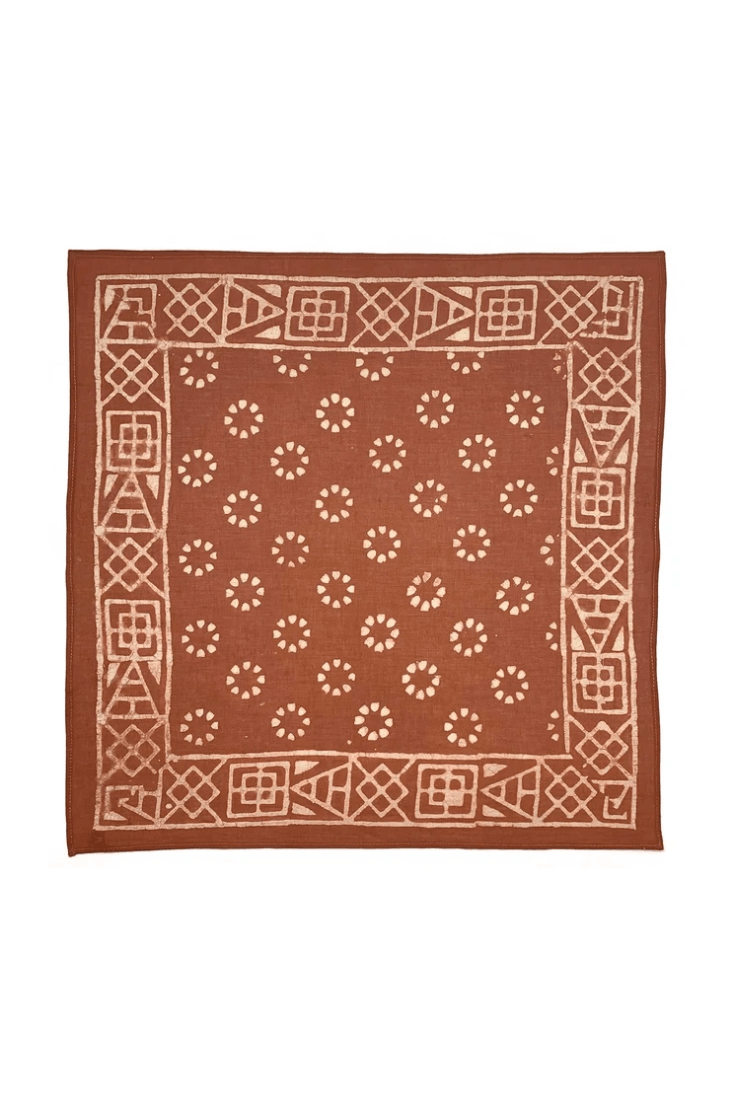 Anju Jewelry men's block printed cotton bandana with handcrafted pattern and lightweight construction.