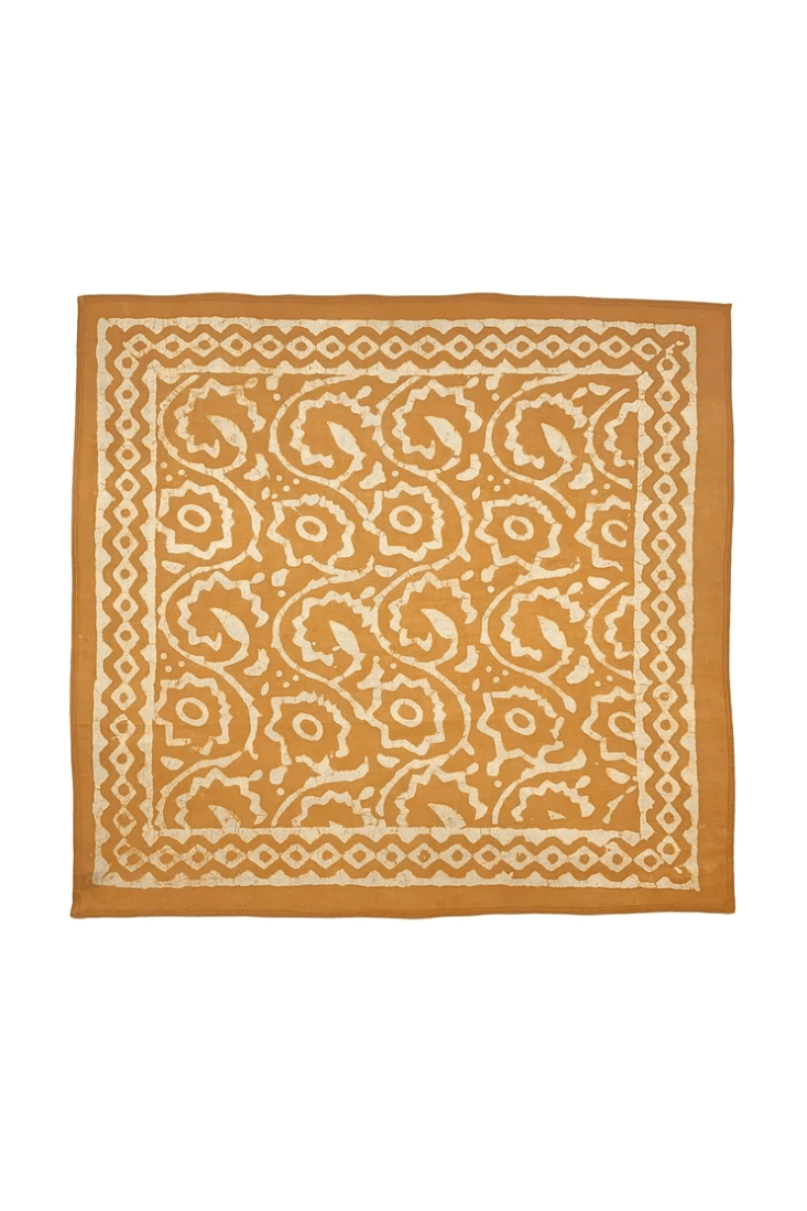 Anju Jewelry men's block printed cotton bandana with handcrafted pattern and lightweight construction.