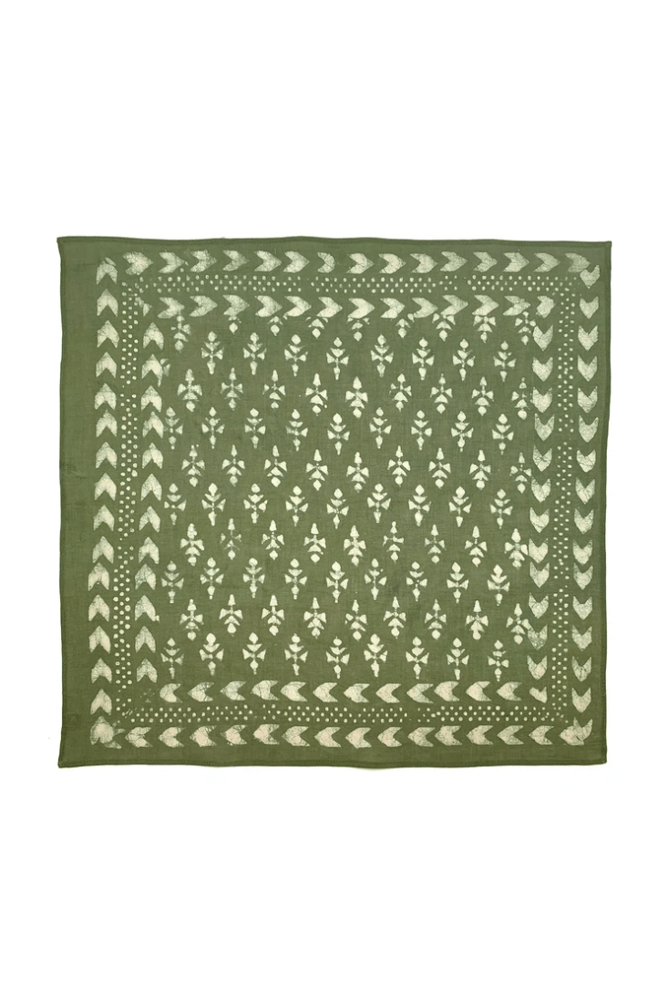 Anju Jewelry men's block printed cotton bandana with handcrafted pattern and lightweight construction.