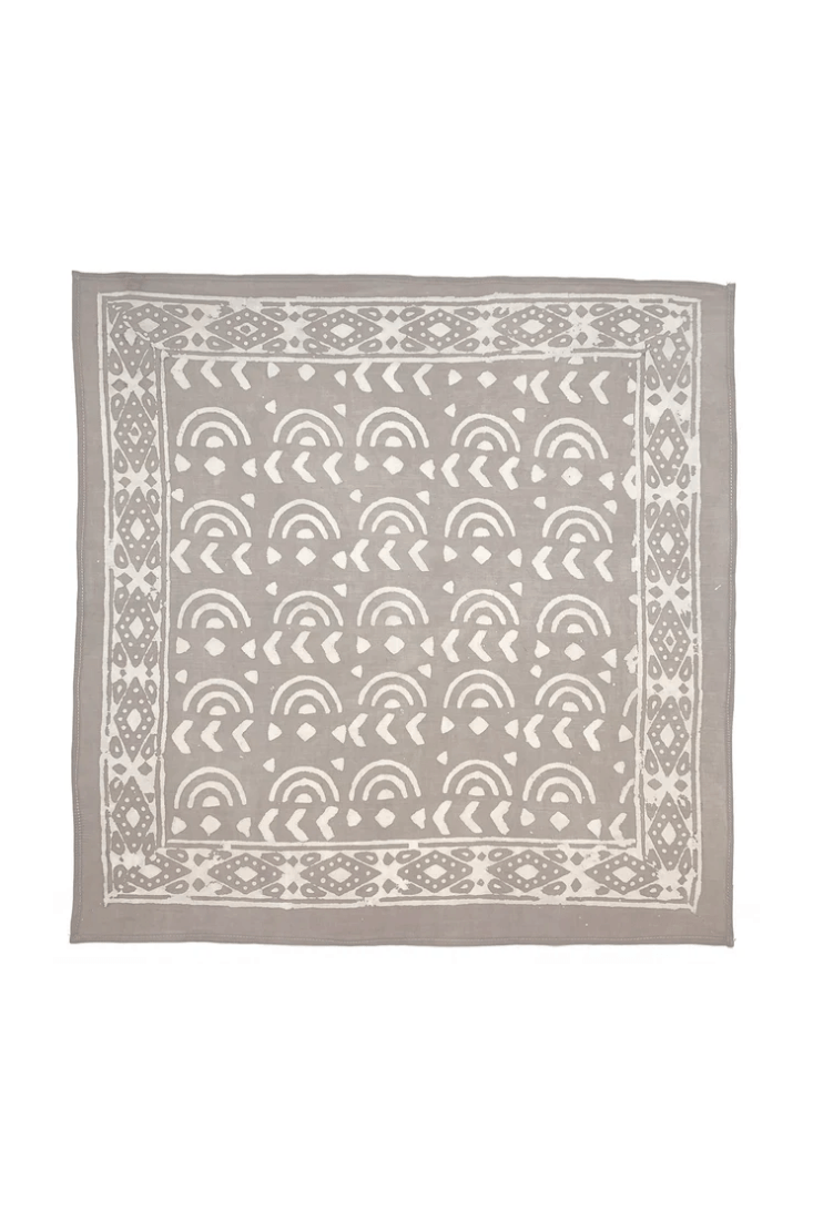 Anju Jewelry men's block printed cotton bandana with handcrafted pattern and lightweight construction.