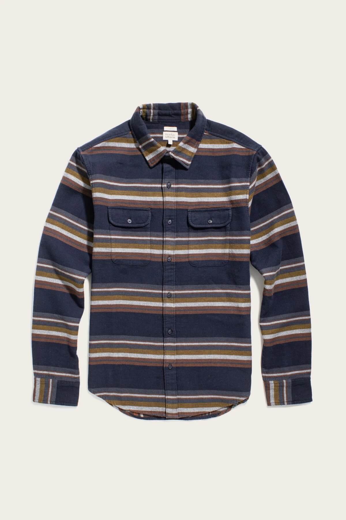 Bridge & Burn Cole Slim Shirt in coastline stripe flat product