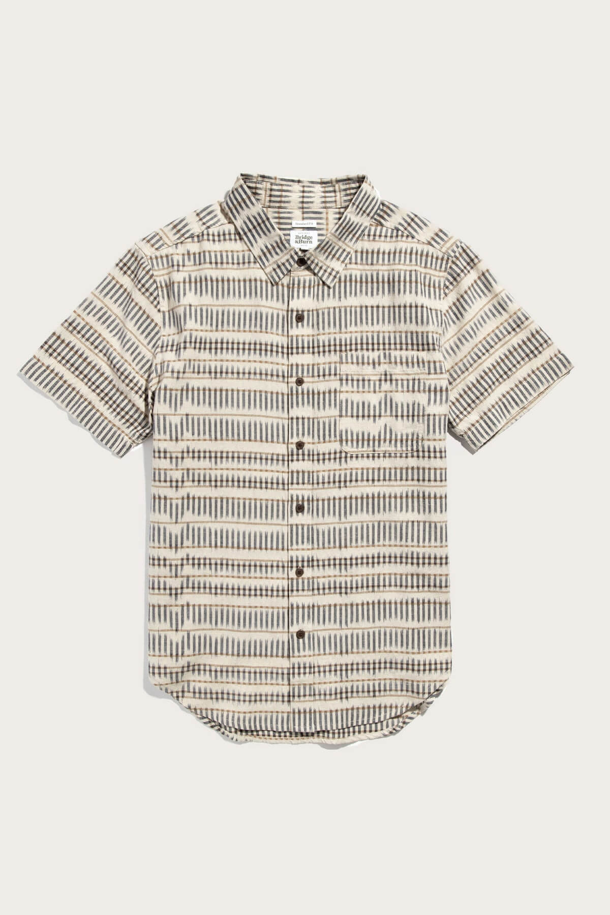 Bridge & Burn malcolm shirt in mushroom ikat