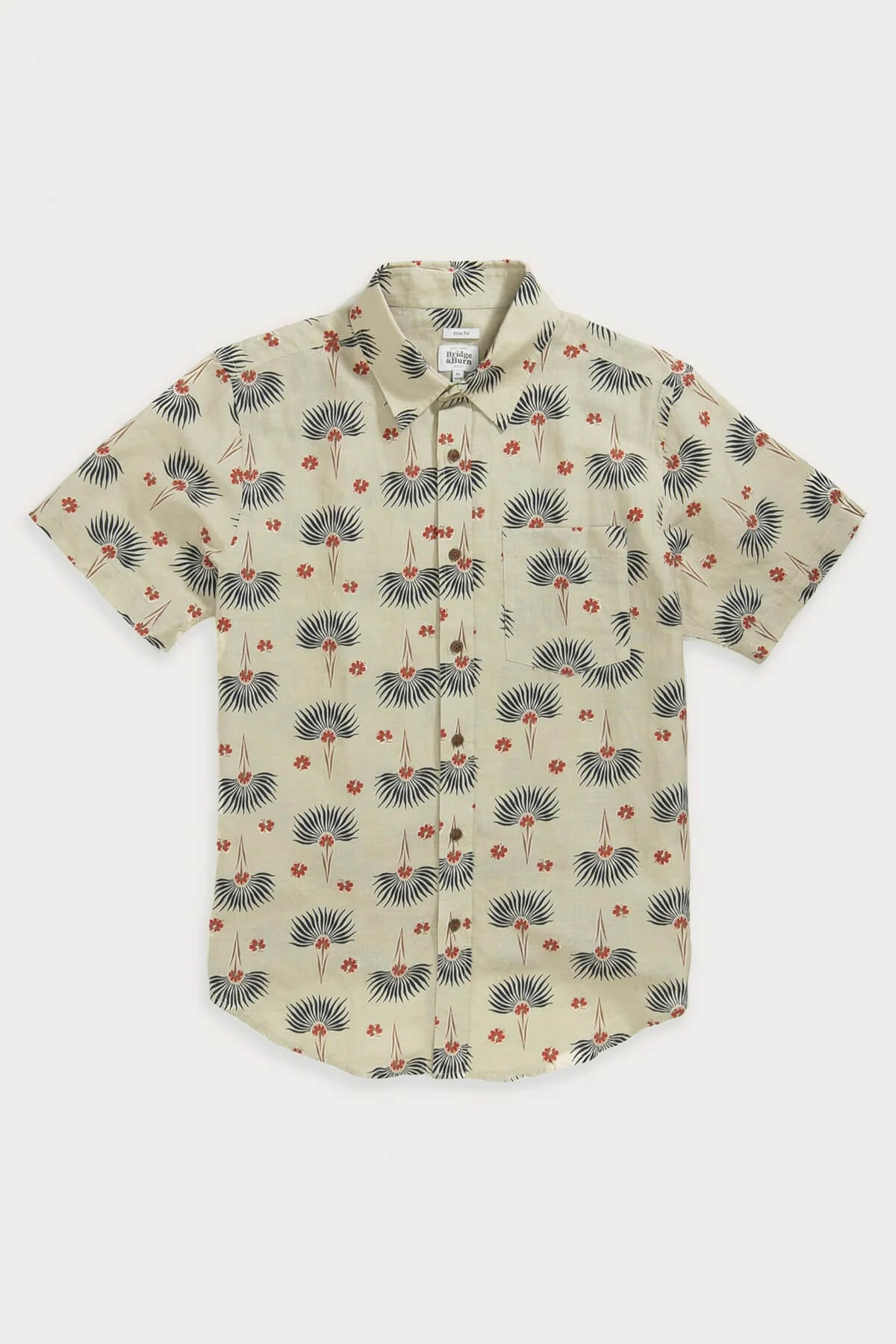 Bridge & Burn Harbor Slim Shirt in aloha floral