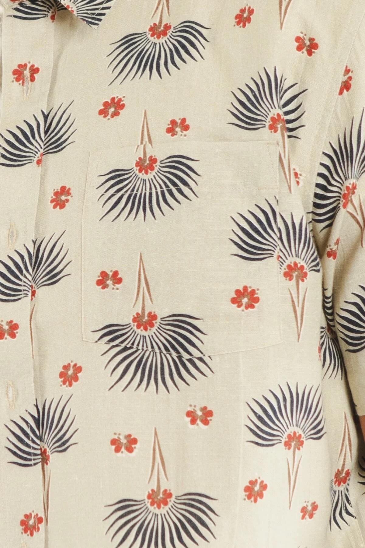 Bridge & Burn Harbor Slim Shirt in aloha floral