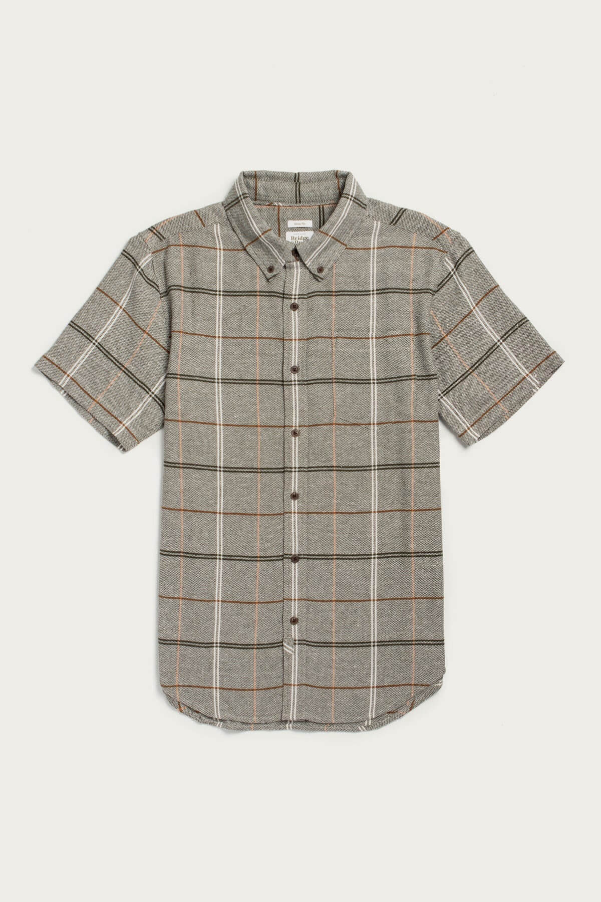 Bridge and Burn Jordan Slim Shirt in Olive Ember Grid flat product