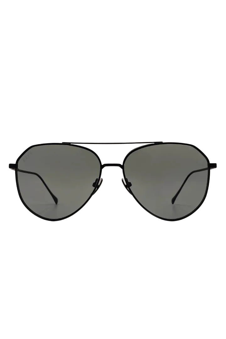 Diff Dash Polarized Sunglasses in Matte Black/ Grey front