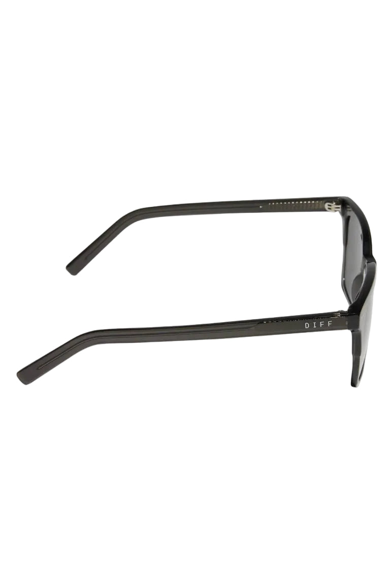 Diff Eyewear Billie Polarized Sunglasses in Black Smoke Crystal side view