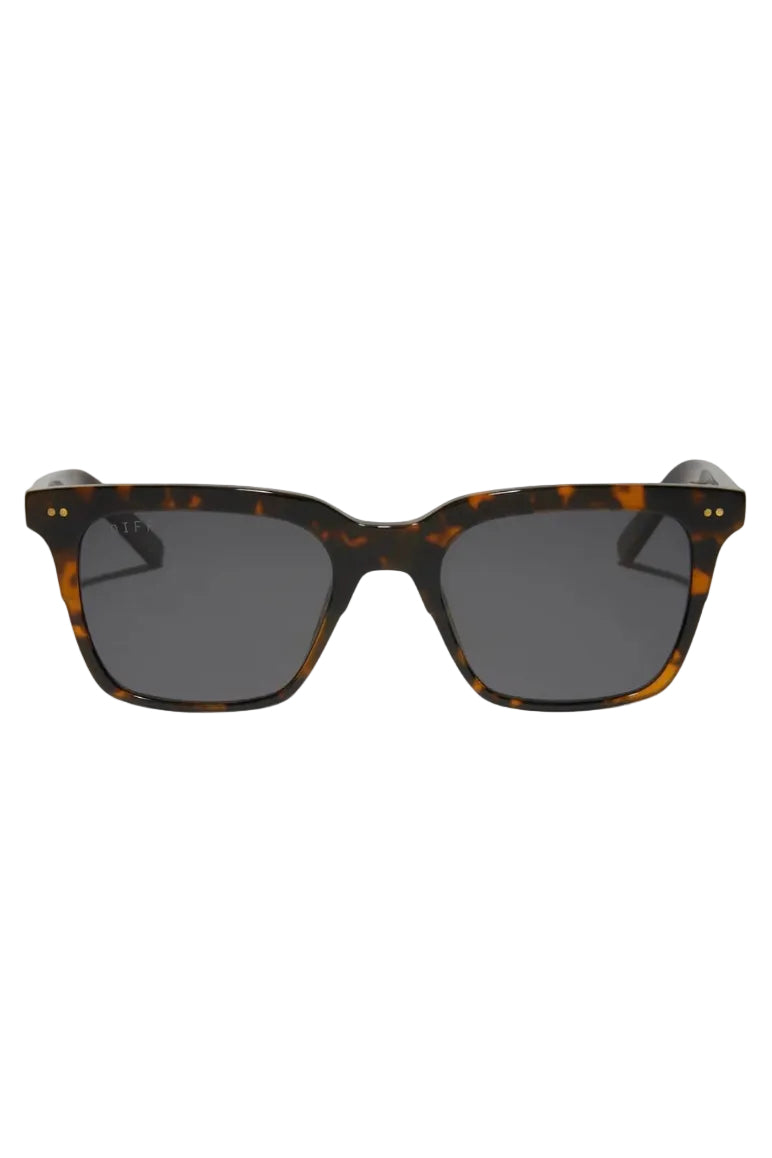 Diff Eyewear Billie Polarized Sunglasses in Shadow Tortoise + Grey front