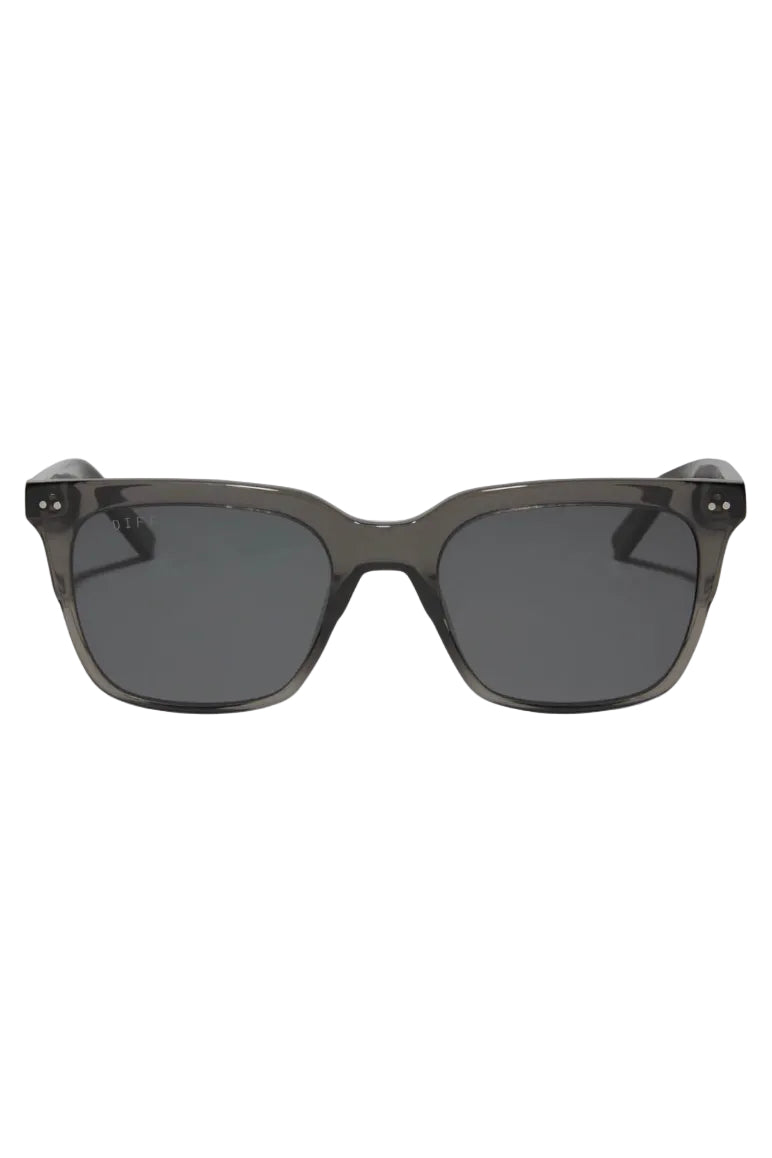 Diff Eyewear Billie XL Polarized Sunglasses in Smoke Crystal + Grey front