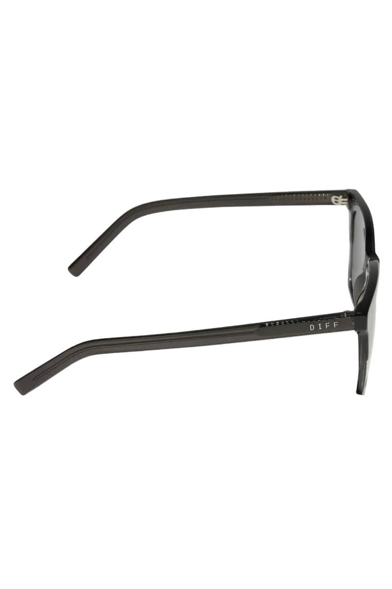 Diff Eyewear Billie XL Polarized Sunglasses in Smoke Crystal + Grey side view