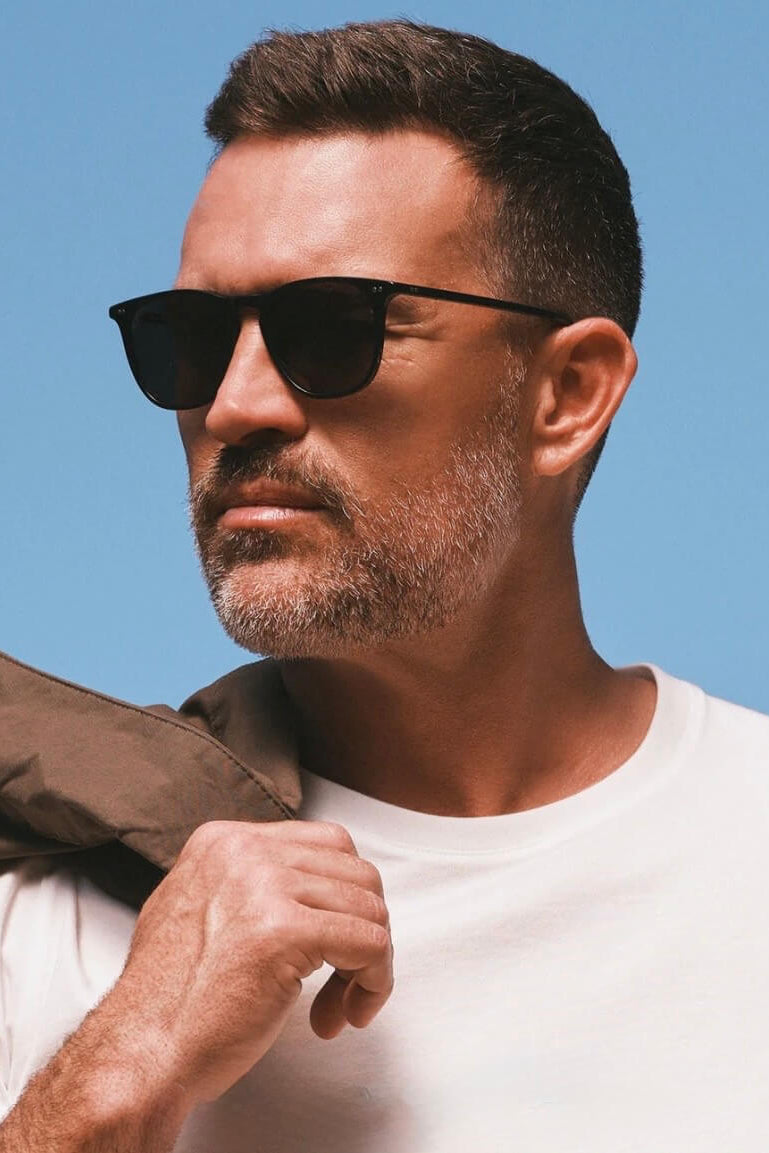 Diff Maxwell XL Polarized Sunglasses in Black/Grey lifestyle