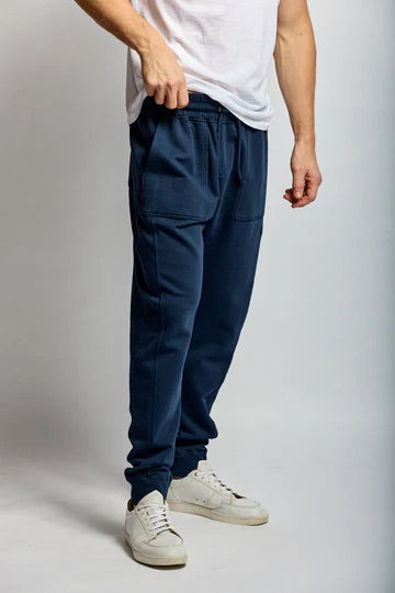 Slub Cotton Sweatpant in Navy by Easy Mondays