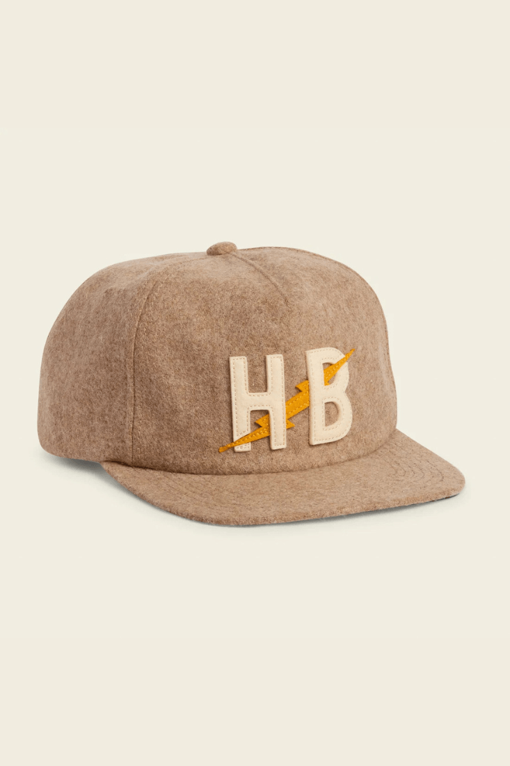 Howler Brothers Big HB Snapback men's unstructured five-panel hat with signature HB patch, pliable bill and adjustable snapback closure.
