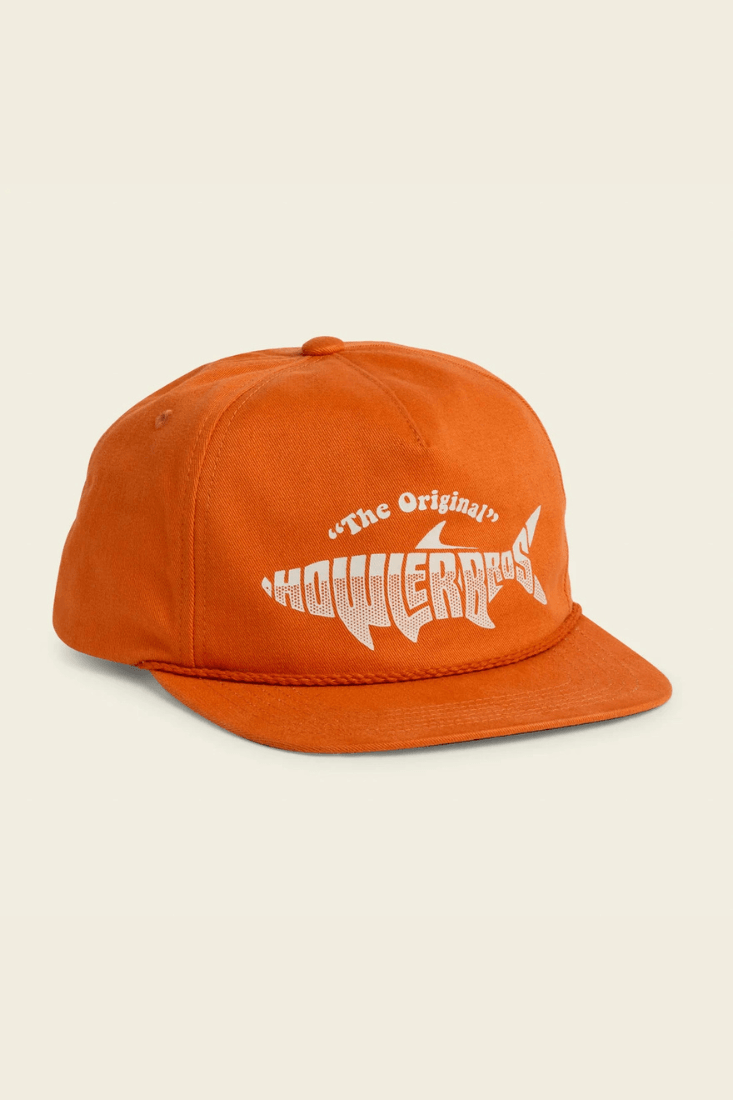 Howler Brothers Silver King Snapback men's unstructured five-panel cotton hat with fishing-inspired artwork and adjustable closure.