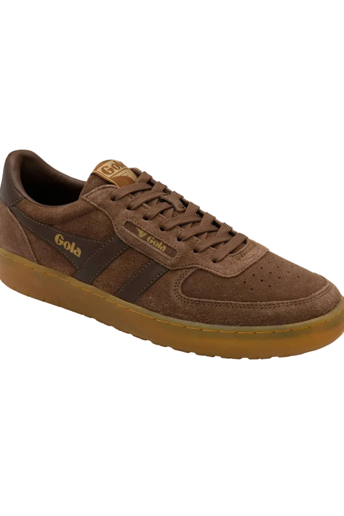 Gola Hawk Suede 86 in Otter/Gum side view