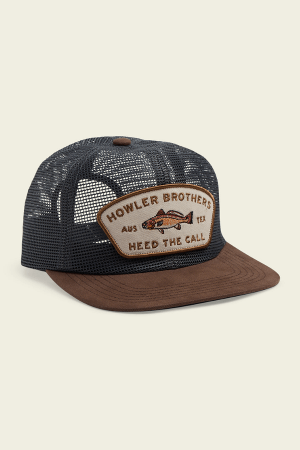 Howler Bros Redfish Feedstore hat in brown grey