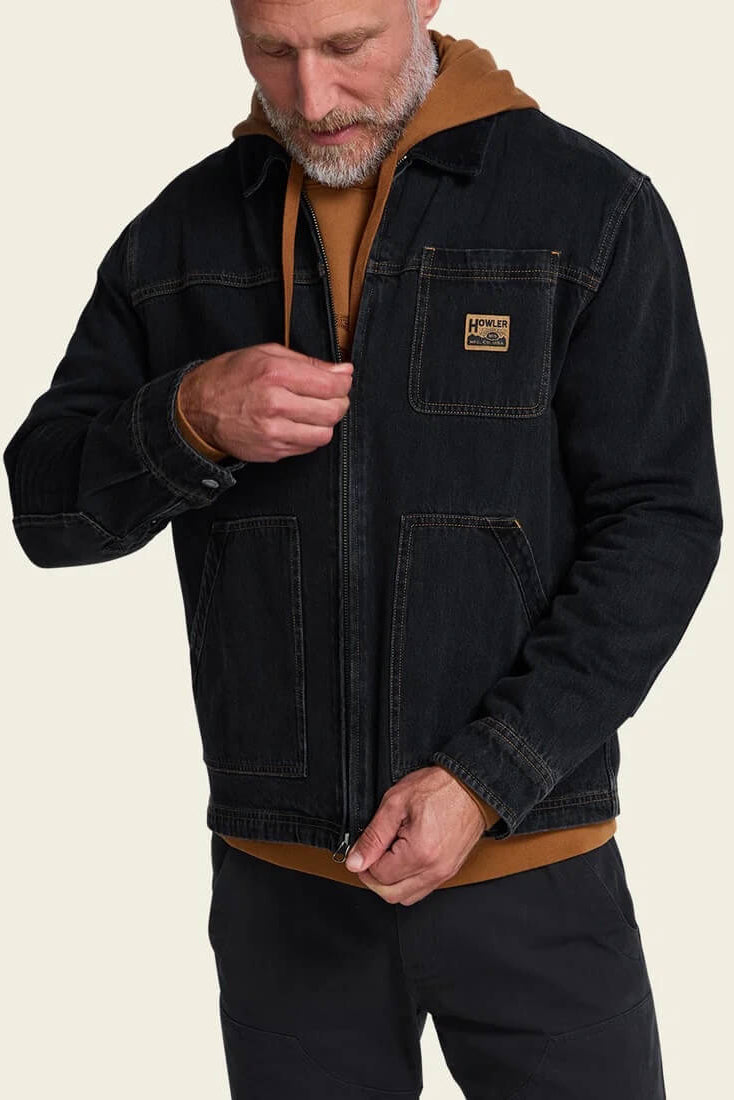 Howler Bros Conveyor Coat in Blacktop Denim