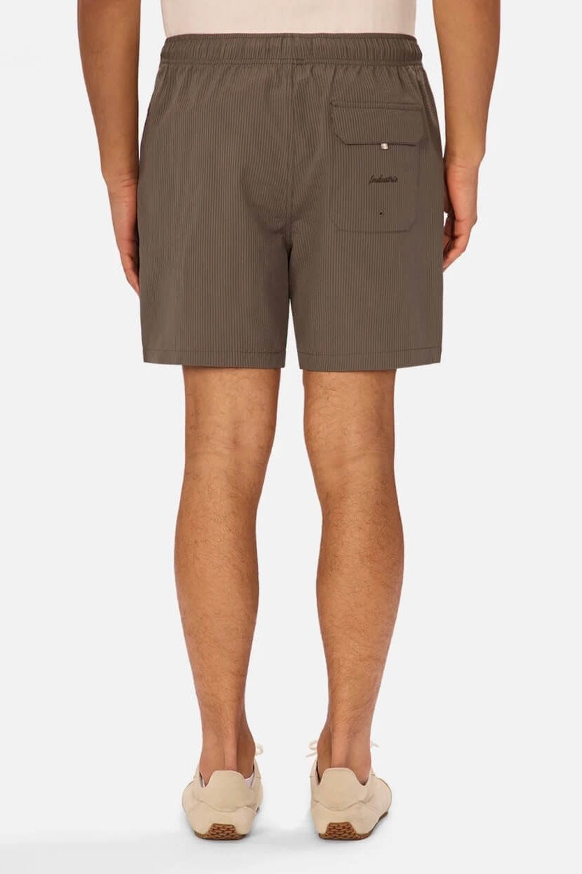 Industrie The New Seersucker Swim Short in Oregano back fit