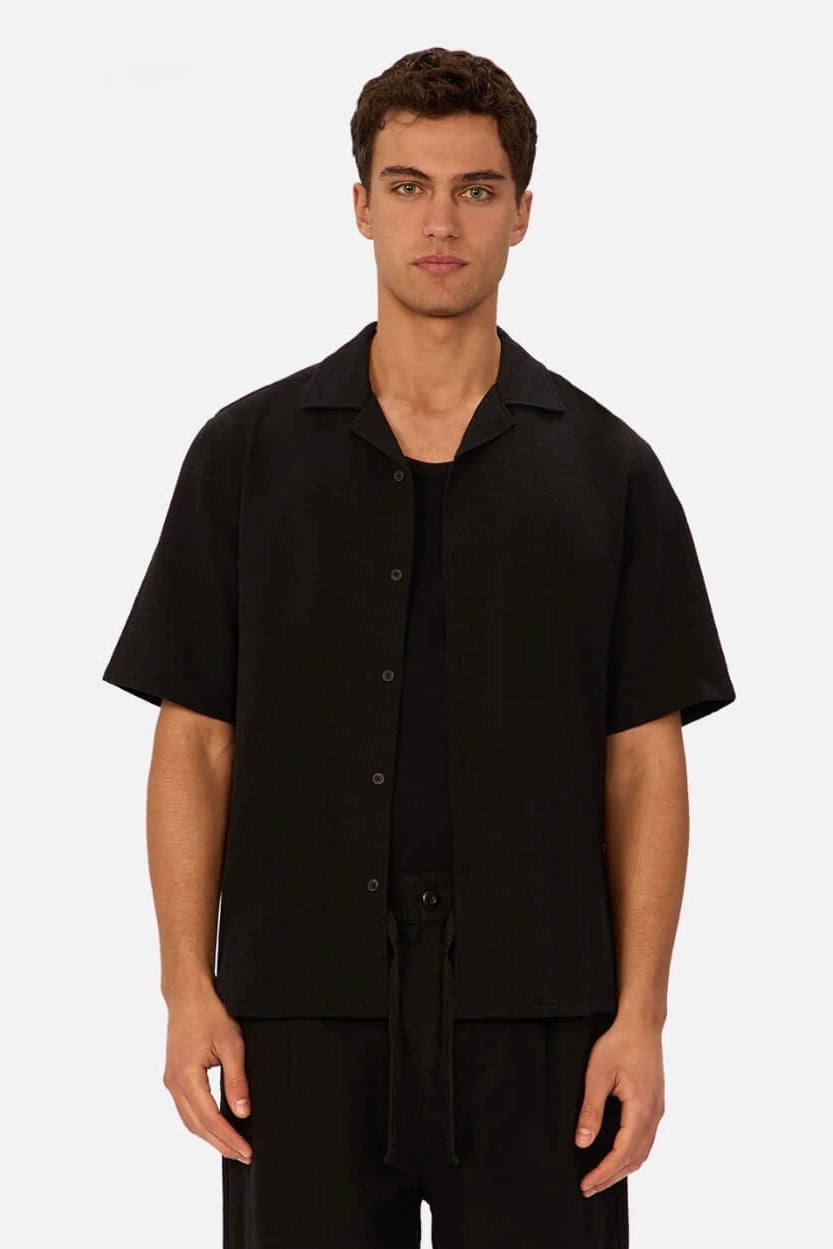 Industrie The Marbella Short Sleeve Shirt in Black