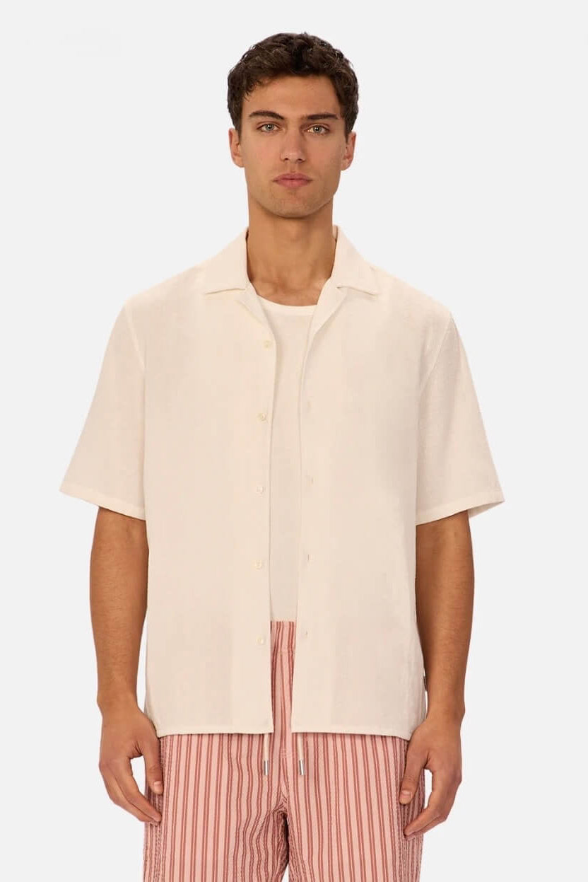 Industrie The Marbella Short Sleeve Shirt in Cream