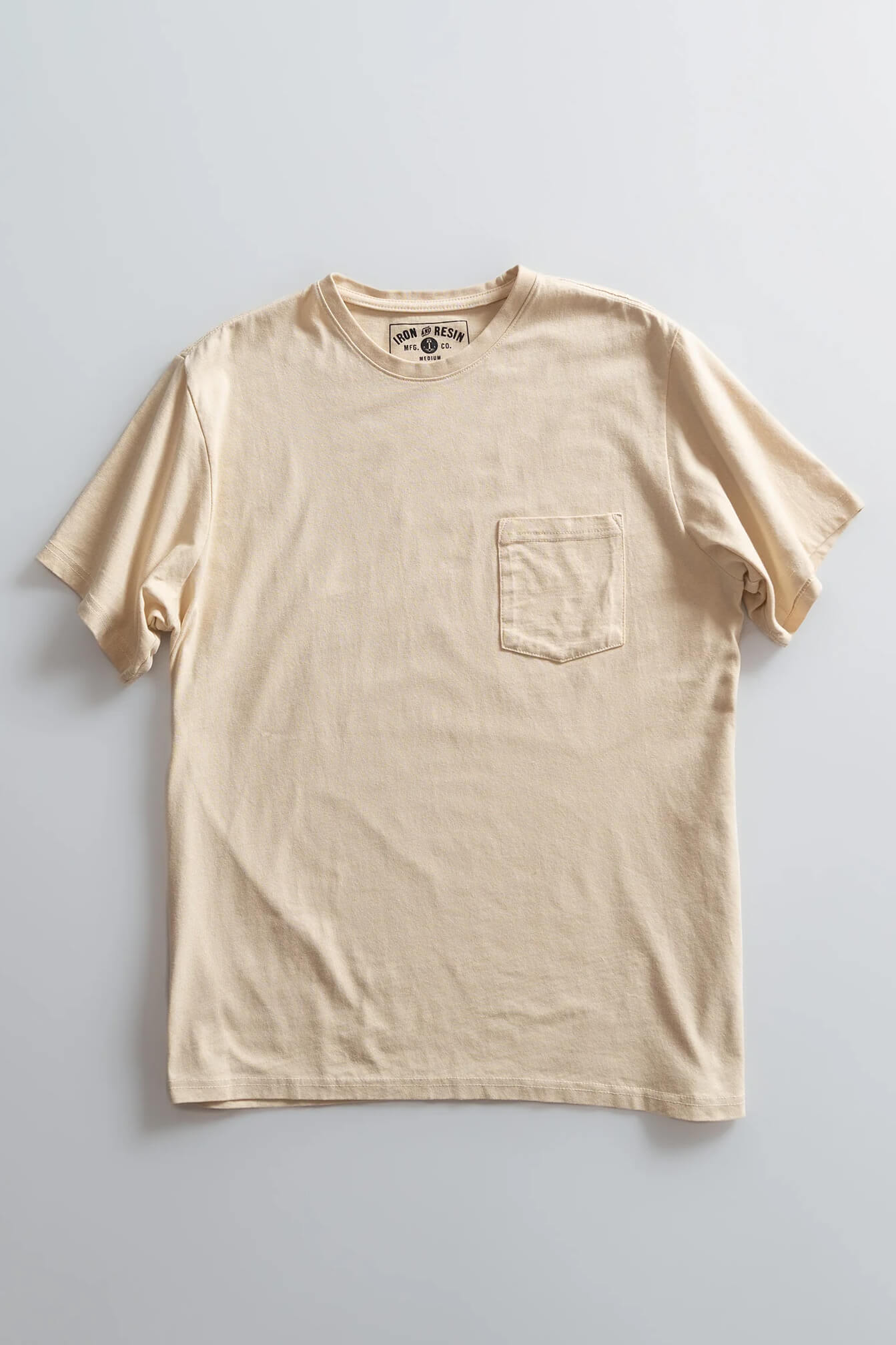 Iron & Resin Faded Pocket Tee in natural