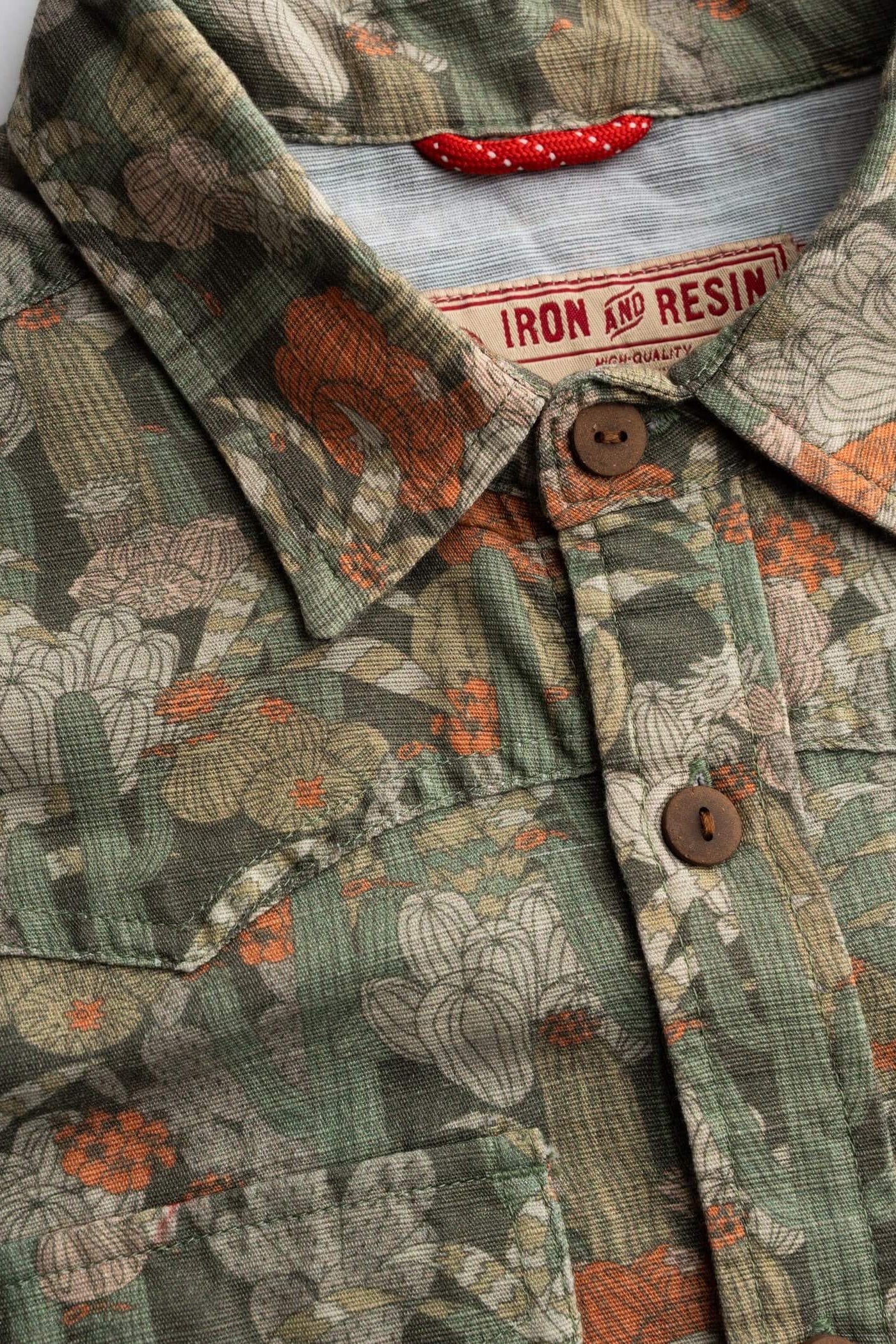 Iron & Resin Cactus Shirt in Green close up