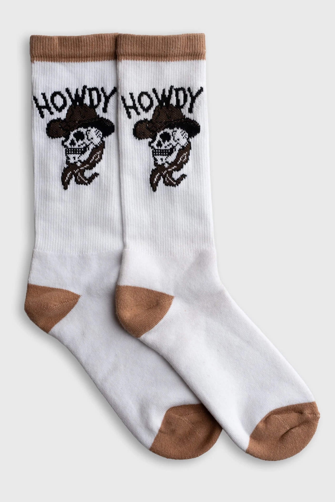 Iron & Resin Howdy Sock in Beige flat product