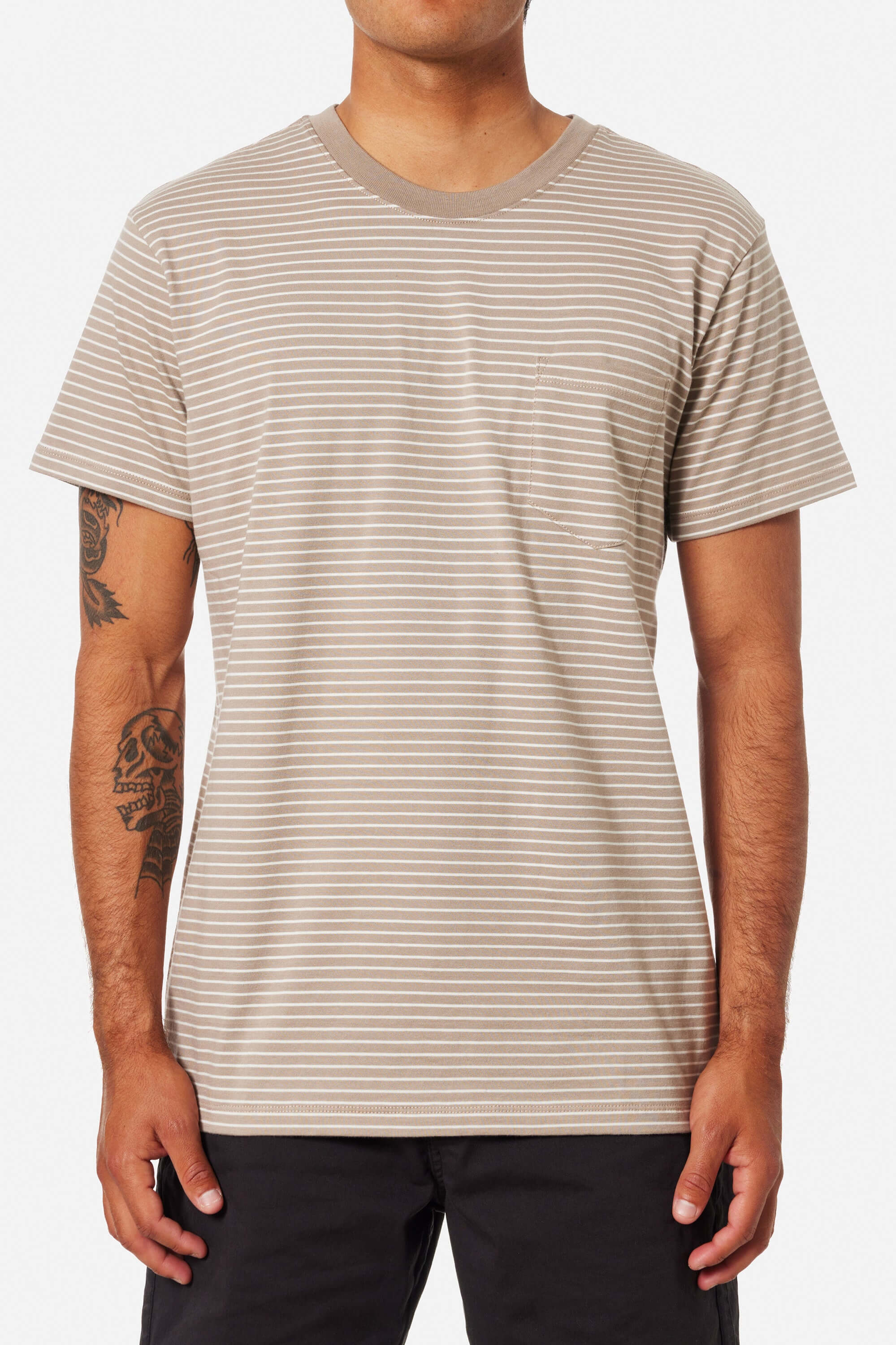 Katin Finley pocket tee in vintage khaki front fit