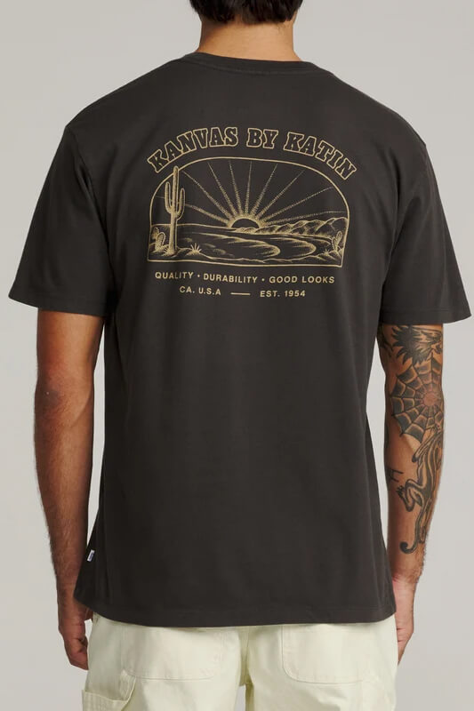 Katin Clint Tee featuring vintage Western-inspired graphic artwork, a classic crew neckline, short sleeves, and a standard-fit silhouette.