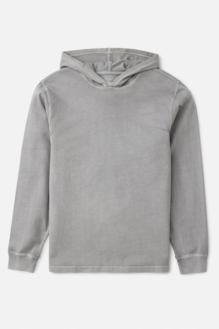 Katin Hide Pullover hoodie featuring heavyweight organic cotton jersey, a classic hood, straight hem, and woven logo label.
