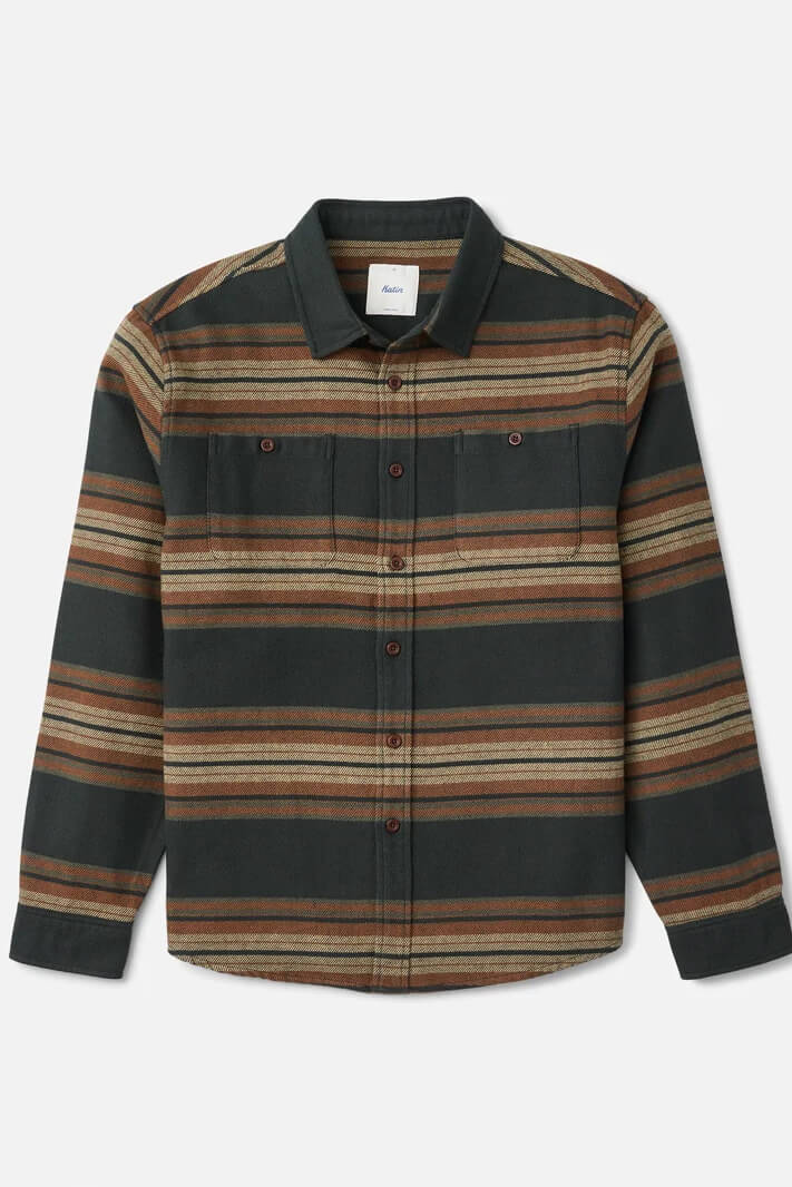 Katin Sierra Flannel men's midweight plaid button-down shirt with brushed finish, chest pocket and shirttail hem.
