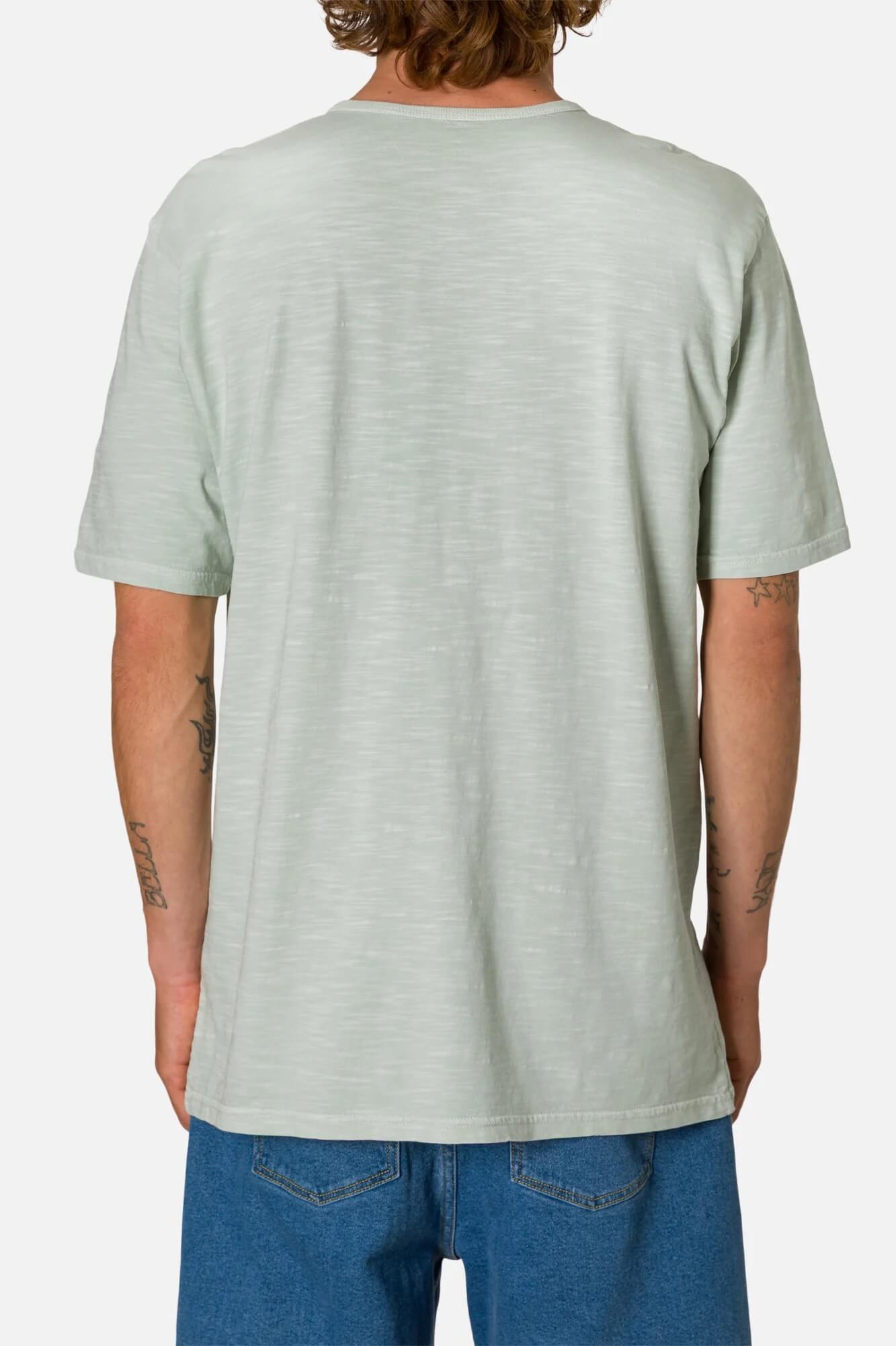 Katin Folk Henley Tee in Sea Foam back fit