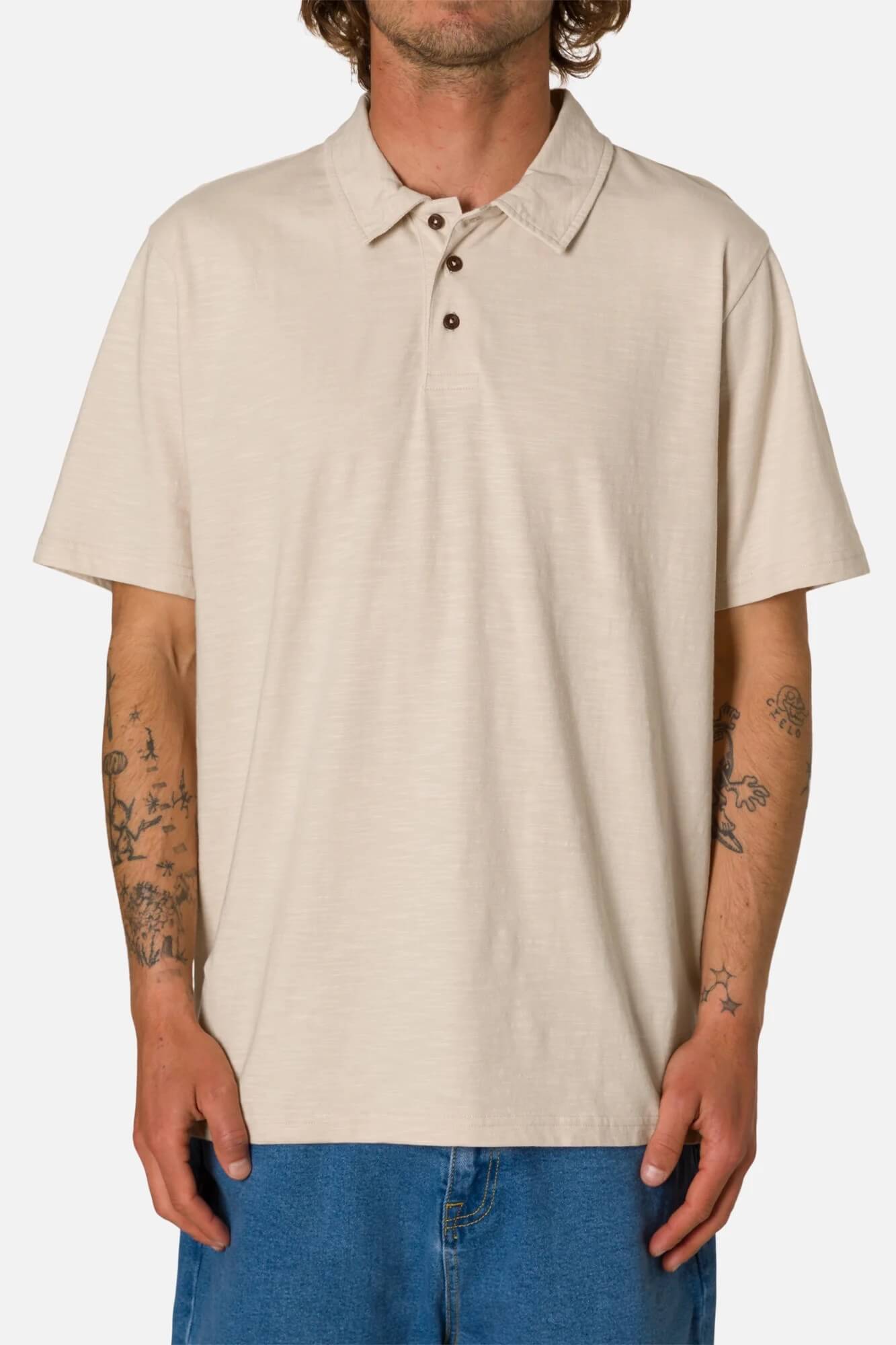 Katin Slub Polo in Almond Peach