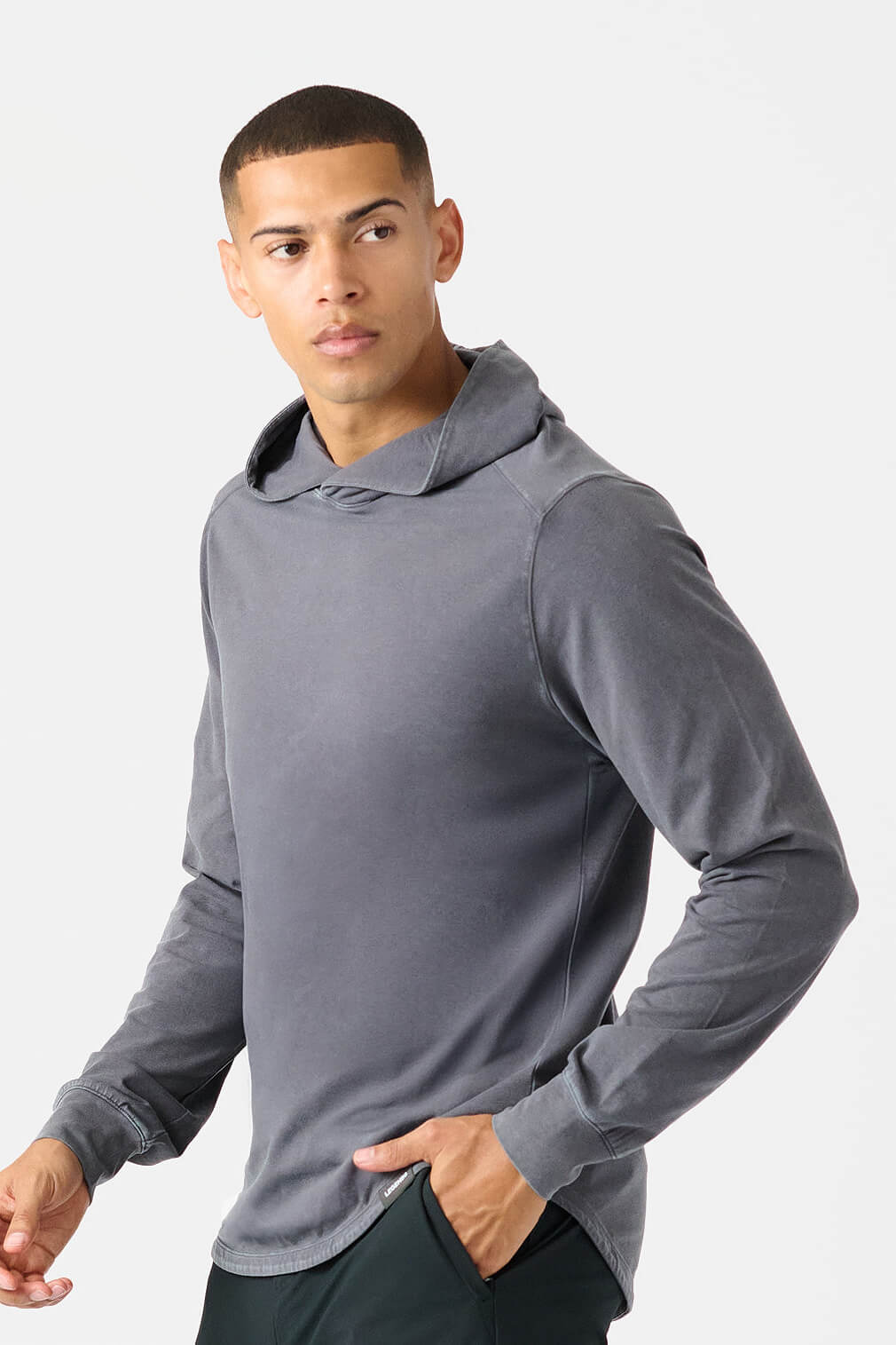 Legends Aviation Tee Hooded LS men's long sleeve hooded shirt with relaxed fit and curved hem
