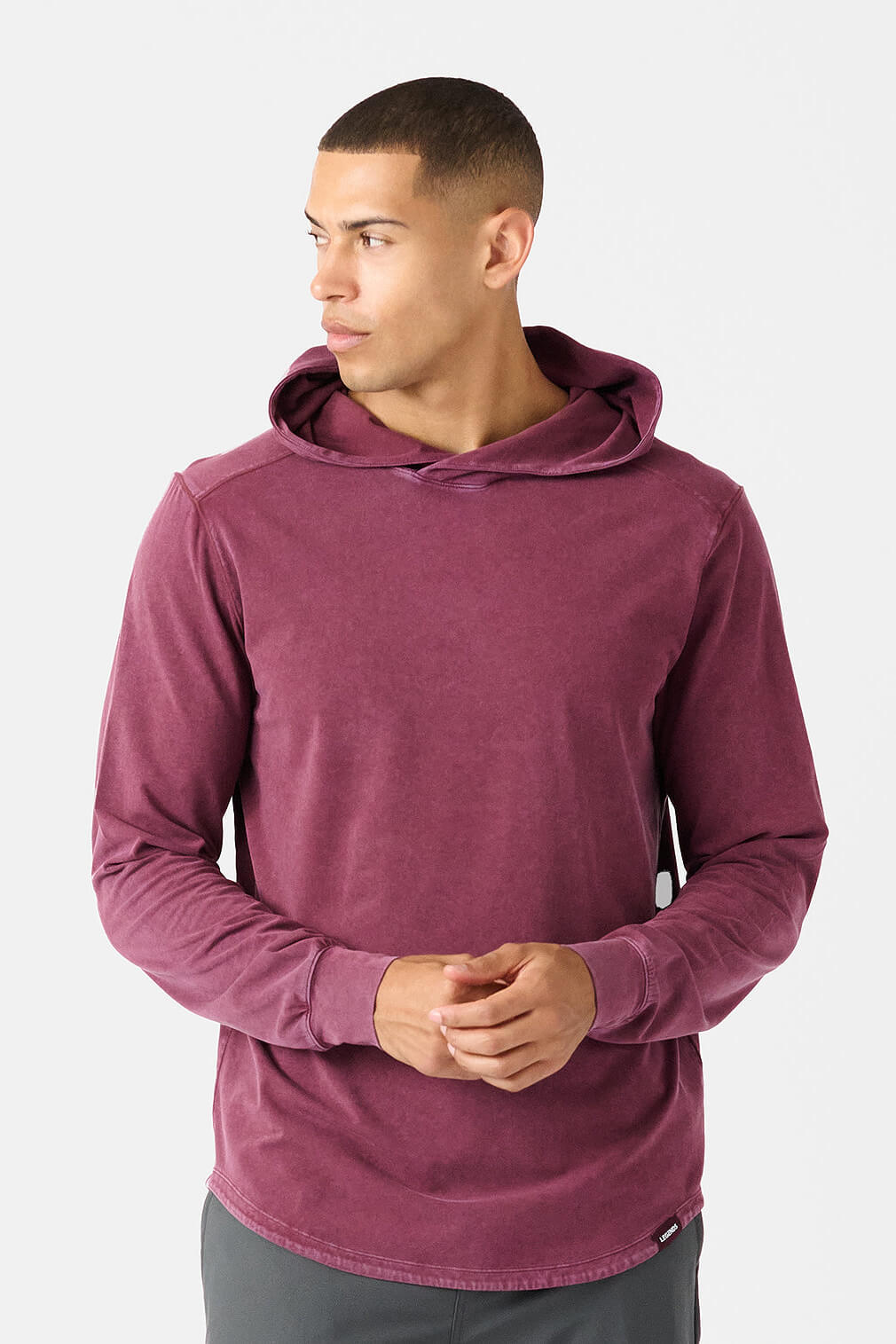 Legends Aviation Tee Hooded LS men's long sleeve hooded shirt with relaxed fit and curved hem