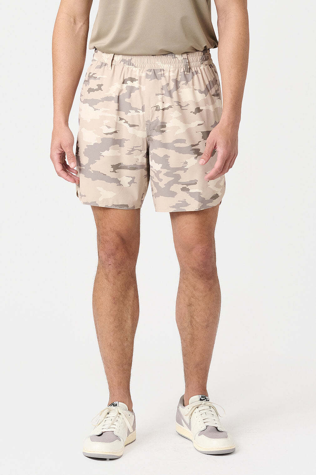 Legends Luka Golf Short in River Rock Camo with 7-inch inseam and built-in liner