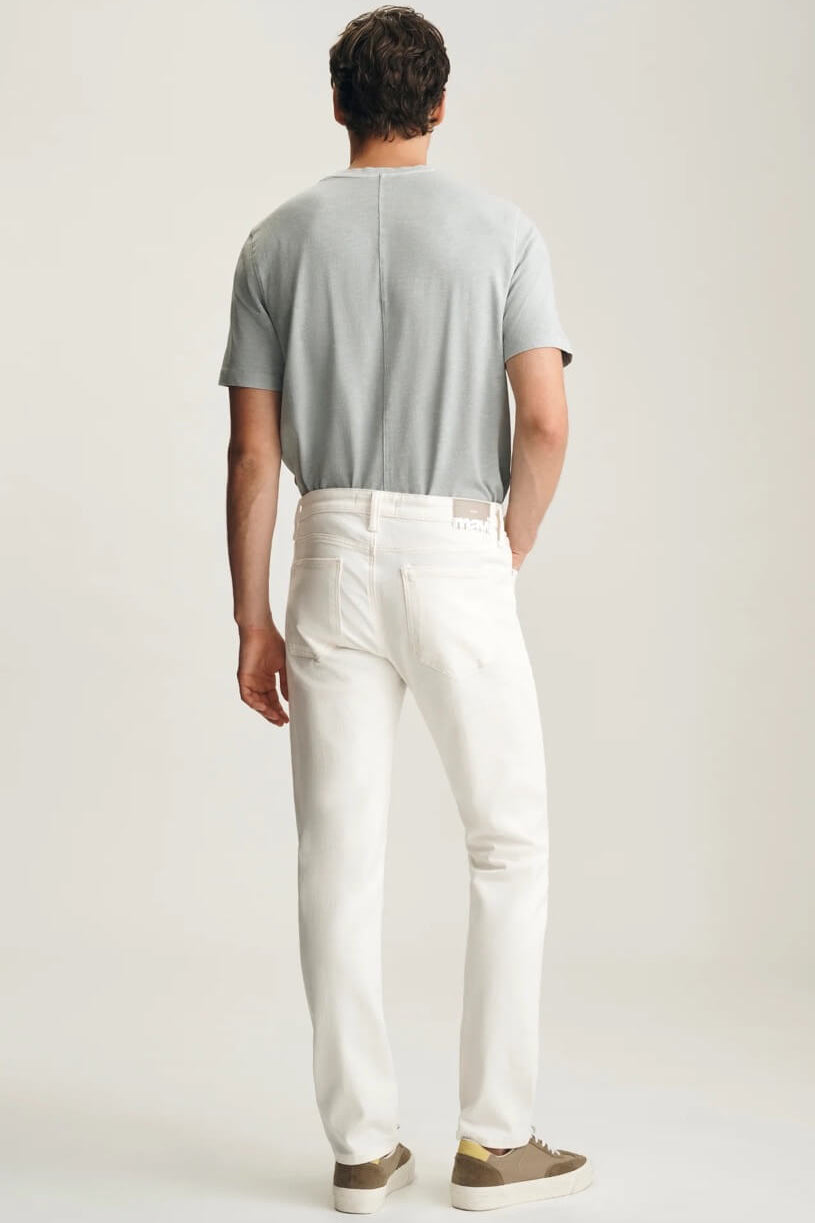 Marcus Slim Straight Leg Jeans in Off White Classic Blue back
