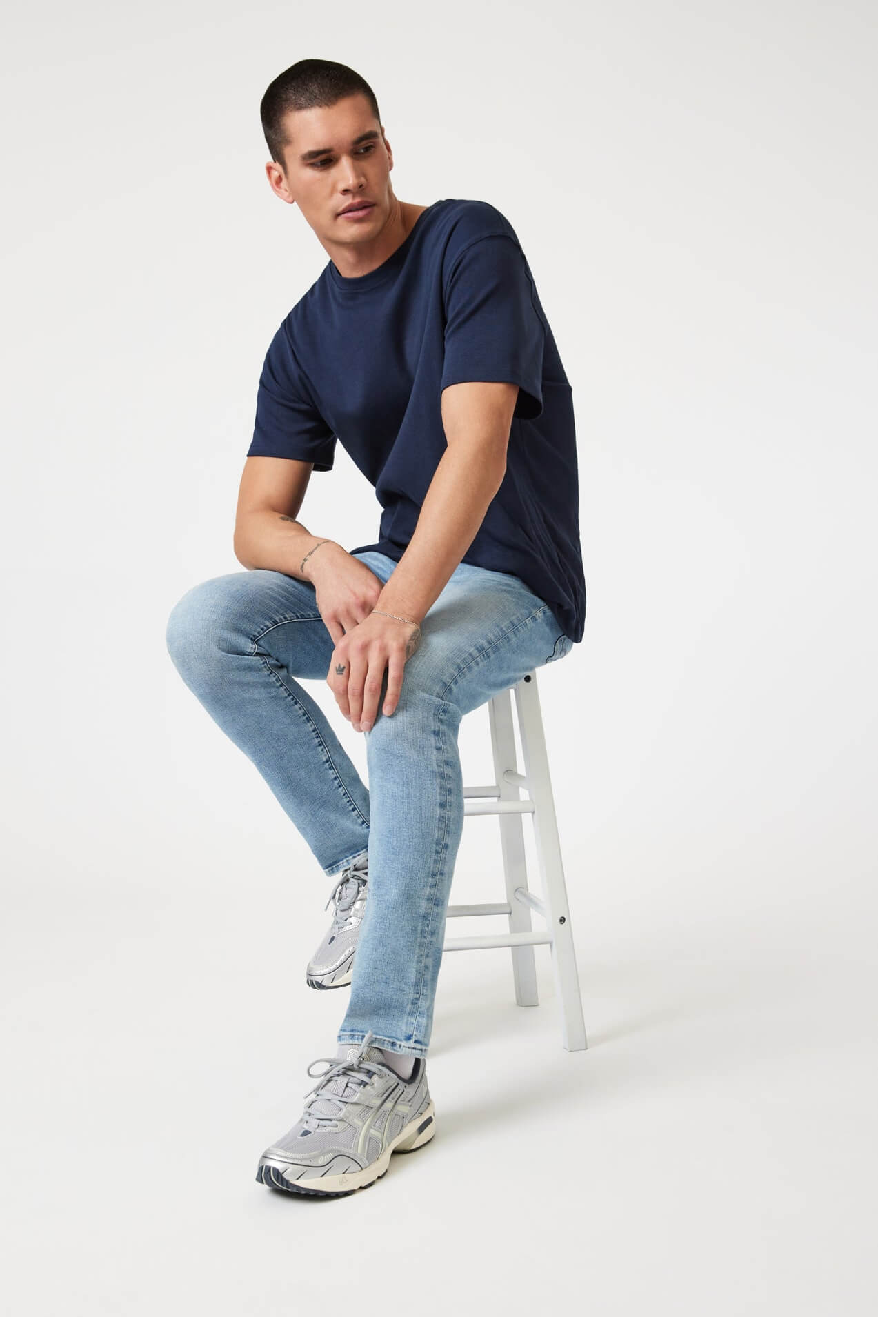 Mavi Jake SLim Leg in light feather blue