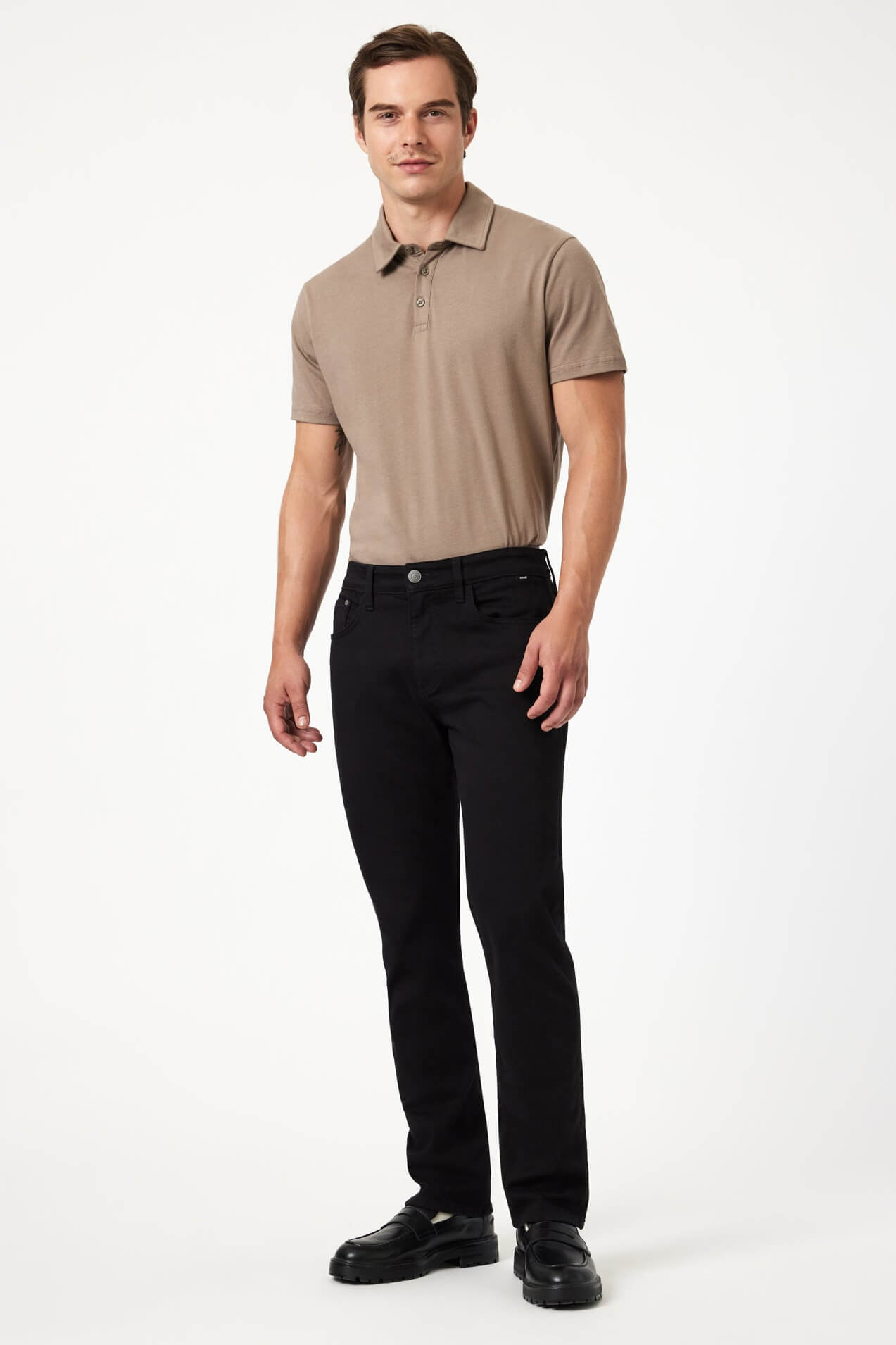 Mavi Jake Slim Leg in black feather blue